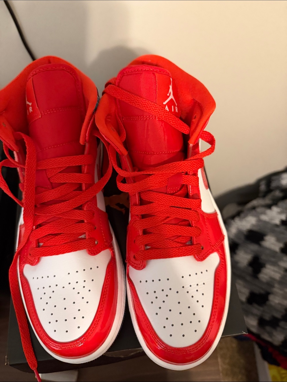 Nike Red and White Men's Sneakers